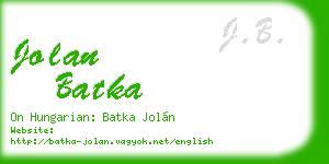 jolan batka business card